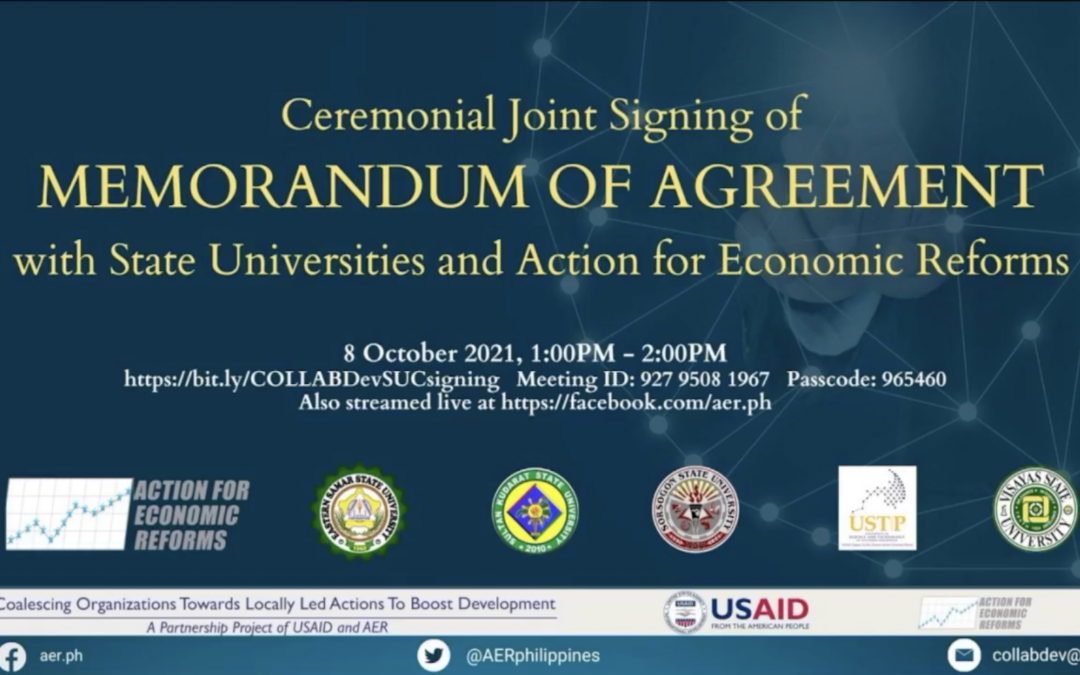 Highlights from MOA Signing between State Universities and Action for Economic Reforms